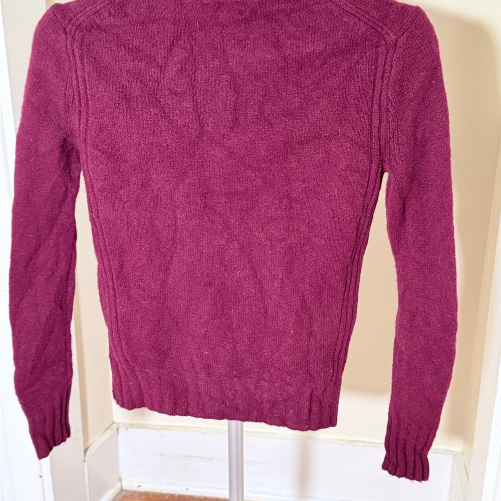 Merino Wool Blend Maroon Sweater - Picture 5 of 6